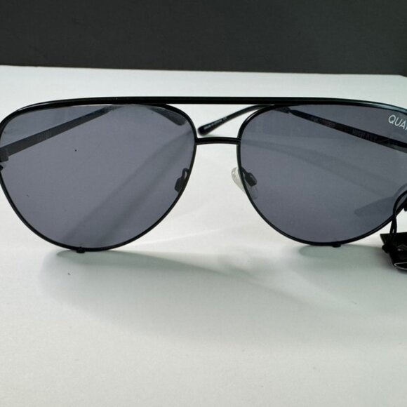 NWT QUAY Australia High Key Rimless Aviator Sunglasses, Black Frame #2015-151-CE - Picture 2 of 9